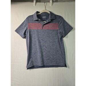 Vineyard Vines Size Large 16 Sankaty Polo Shirt Blue‎ Pink Stripes Youth Boy